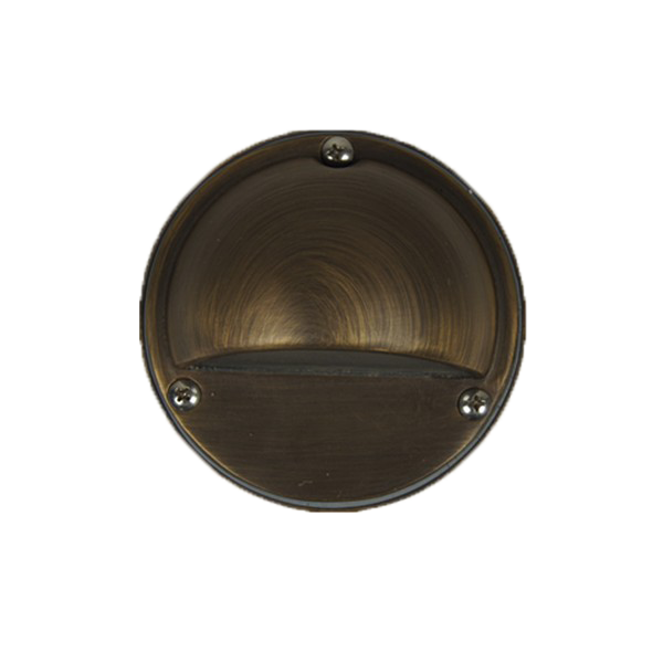 Solid Brass 12v Landscape Deck Light in Antique Brass Finish on Outdoor Patio, Railing, Step, Fence & Dock