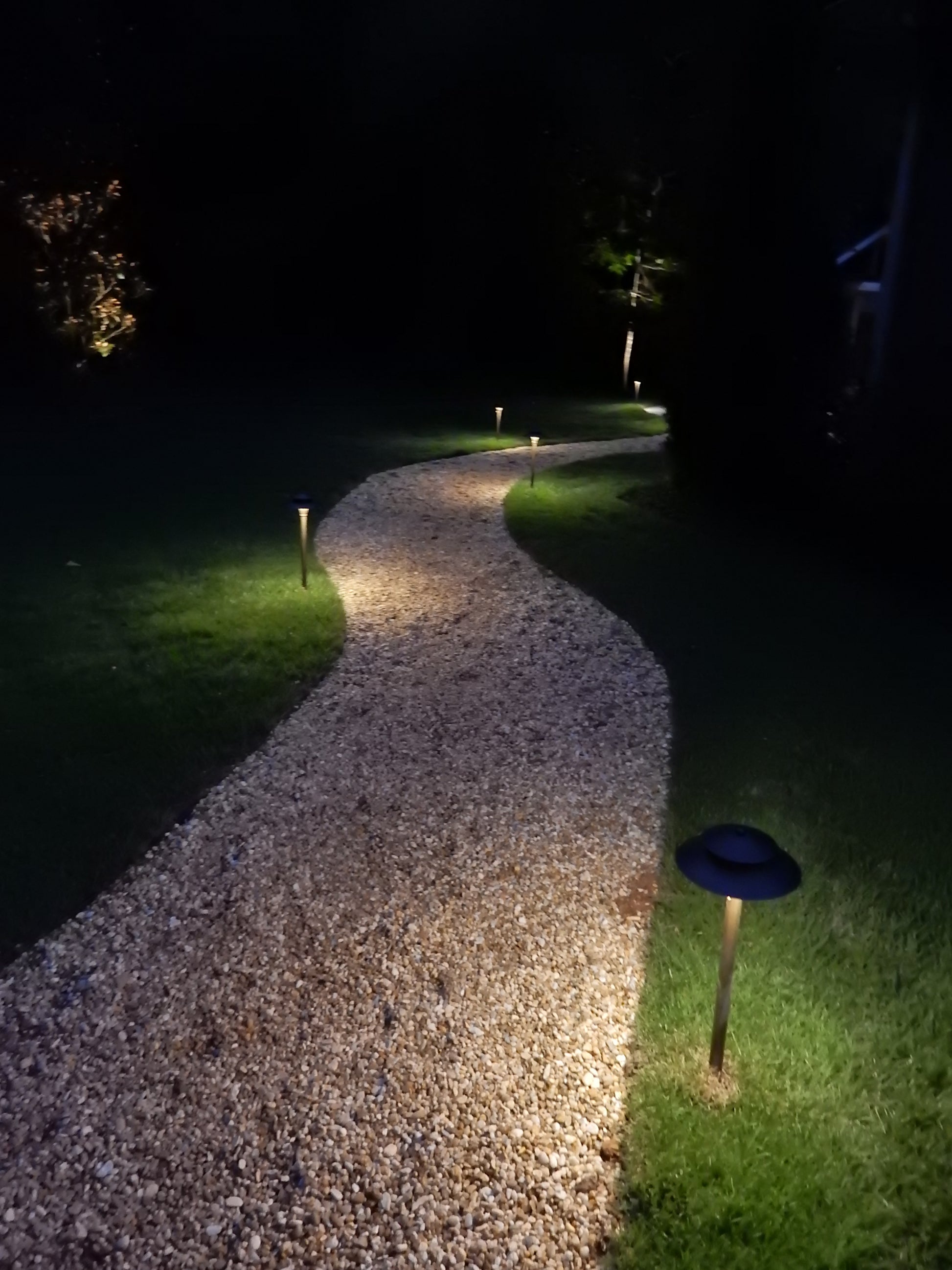 Two Tier Brass Pagoda Low Voltage Path Light