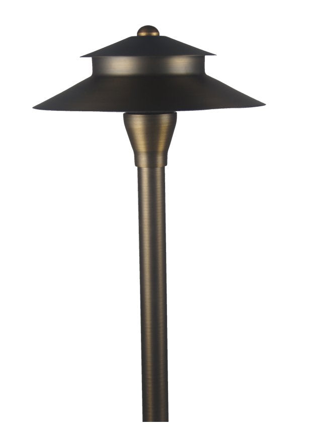 Two Tier Brass Pagoda Low Voltage Path Light