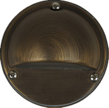 Solid Brass 12v Landscape Deck Light in Antique Brass Finish on Outdoor Patio, Railing, Step, Fence & Dock