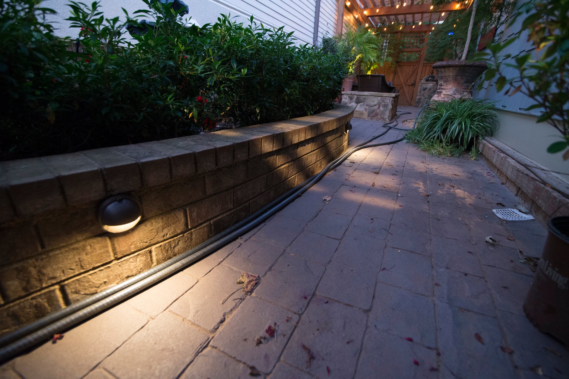 Solid Brass 12v Landscape Deck Light in Antique Brass Finish on Outdoor Patio, Railing, Step, Fence & Dock